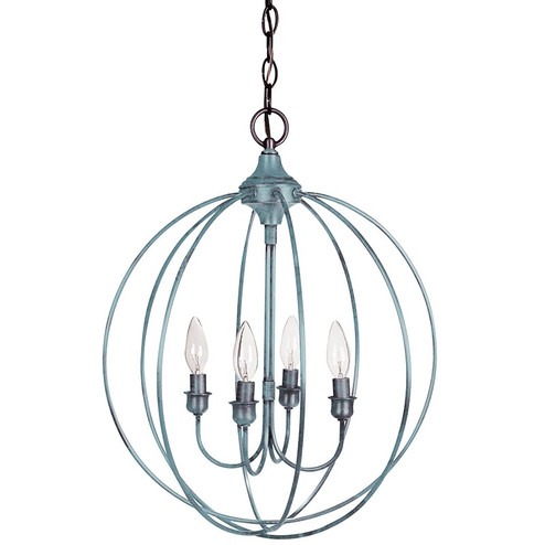 Orb Four Light Hanging Lantern in Verdi Gris (196|CH904-VG-LT4)