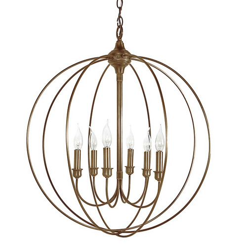 Orb Six Light Hanging Lantern in Antique Brass (196|CH906-AB-LT6)