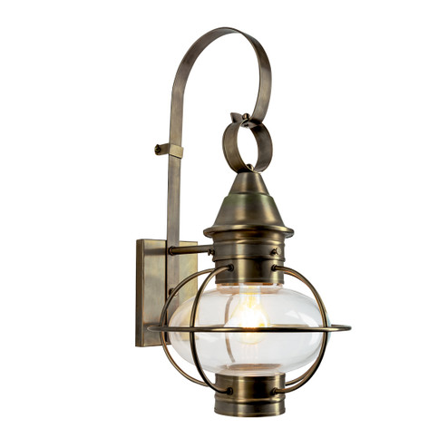 American Onion One Light Outdoor Wall Mount in Antique Brass (185|1712-AN-CL)