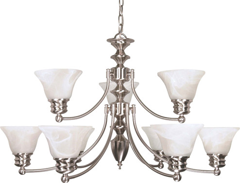 Empire Nine Light Chandelier in Brushed Nickel (72|60-360)