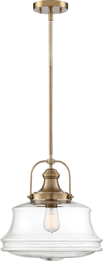 Basel One Light Pendant in Burnished Brass / Clear (72|60-6757)