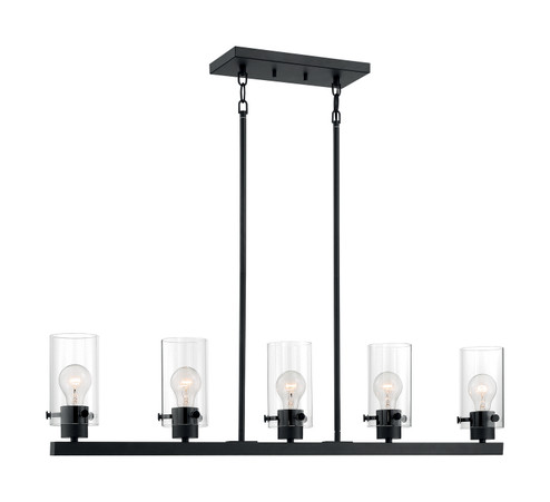 Sommerset Five Light Island Pendant in Matte Black (72|60-7276)