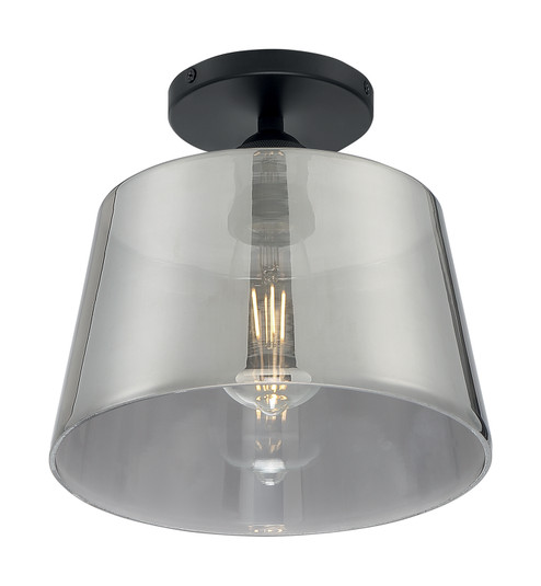 Motif One Light Semi Flush Mount in Black / Smoked Glass (72|60-7334)