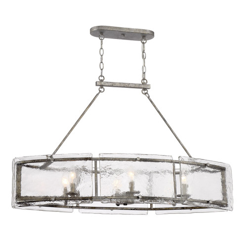 Fortress Six Light Island Chandelier in Mottled Silver (10|FTS638MM)