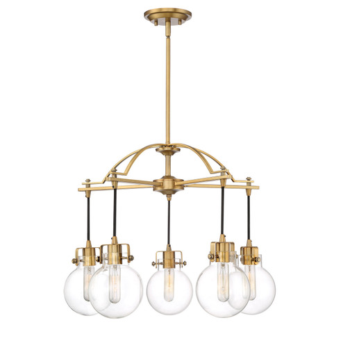 Sidwell Five Light Chandelier in Weathered Brass (10|SDL5005WS)