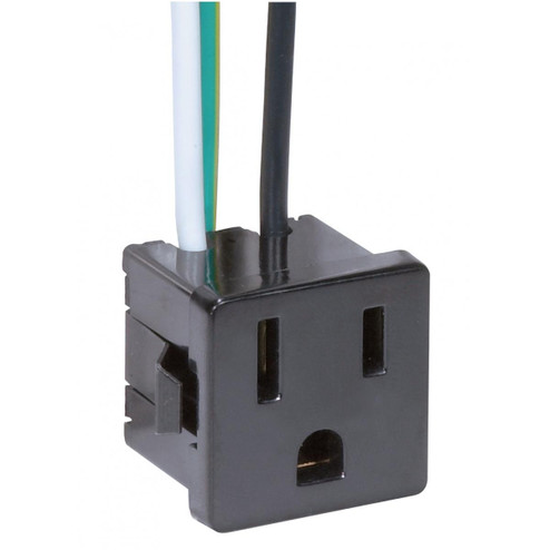 3 Wire, 2 Pole Snap-In Convenience Outlet in Black (230|80-1142)