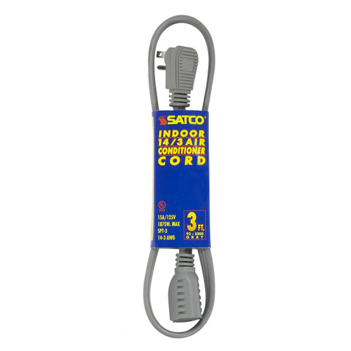 3 Foot Gray Heavy Duty Air Conditioner/Appliance Cord in Gray (230|93-5000)