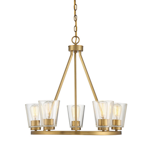 Calhoun Five Light Chandelier in Warm Brass (51|1-1021-5-322)
