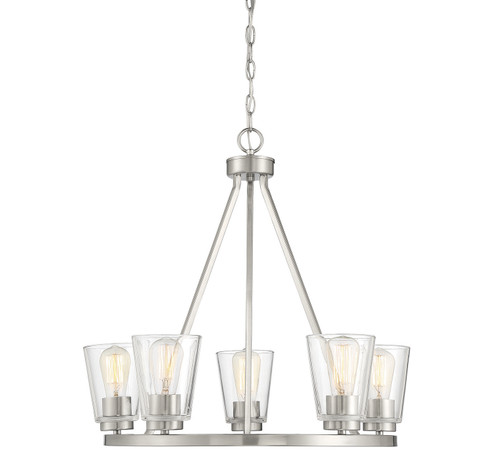 Calhoun Five Light Chandelier in Satin Nickel (51|1-1021-5-SN)