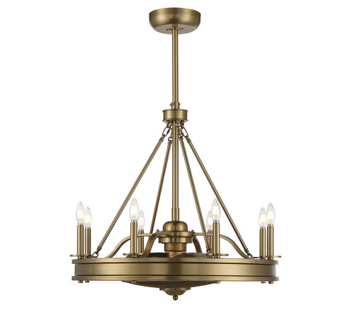 Lyon Eight Light Fan D'lier in Warm Brass (51|39-FD-124-322)