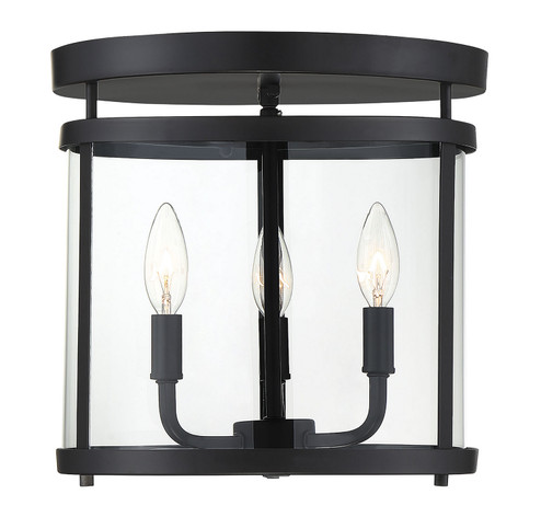 Penrose Three Light Semi-Flush Mount in Black (51|6-1043-3-BK)