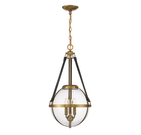 Bozeman Three Light Pendant in Warm Brass (51|7-1837-3-322)