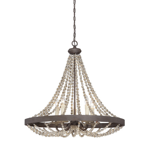 Mallory Five Light Pendant in Fossil Stone (51|7-7406-5-39)