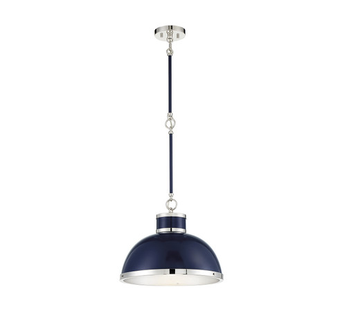 Corning One Light Pendant in Navy with Polished Nickel Accents (51|7-8882-1-174)