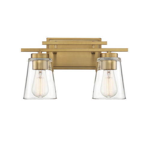 Calhoun Two Light Bath Bar in Warm Brass (51|8-1020-2-322)