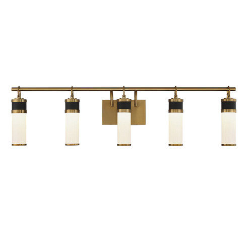 Abel LED Bathroom Vanity in Matte Black with Warm Brass (51|8-1638-5-143)