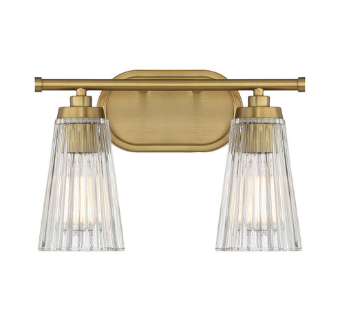 Chantilly Two Light Bathroom Vanity in Warm Brass (51|8-1745-2-322)