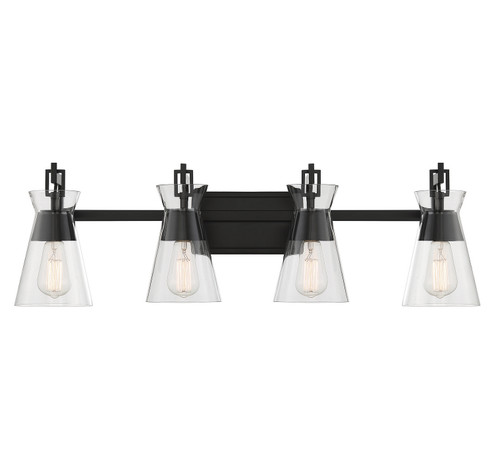 Lakewood Four Light Bathroom Vanity in Matte Black (51|8-1830-4-BK)