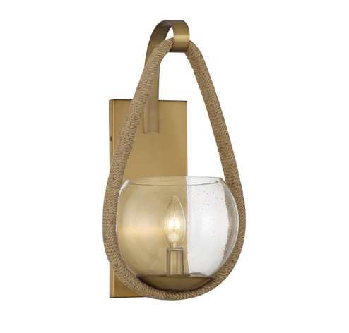 Ashe One Light Wall Sconce in Warm Brass and Rope (51|9-1826-1-320)