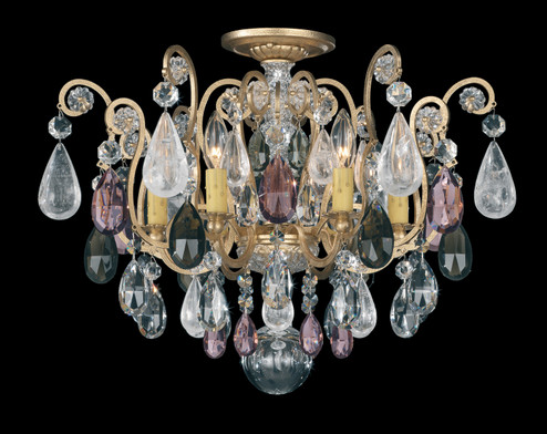 Renaissance Rock Crystal Six Light Semi-Flush Mount in Antique Silver (53|3584-48OS)
