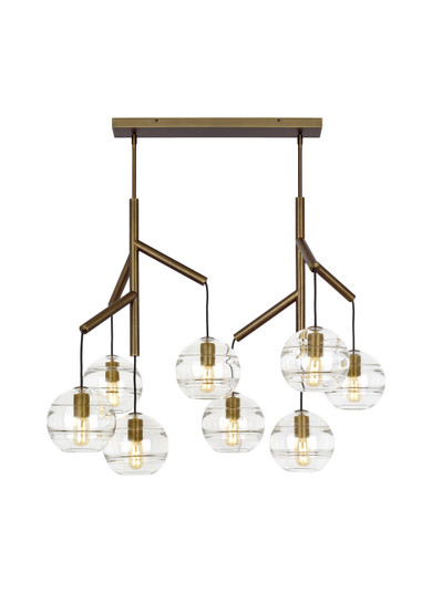 Sedona Eight Light Chandelier in Aged Brass (182|700SDNMPL2CR)