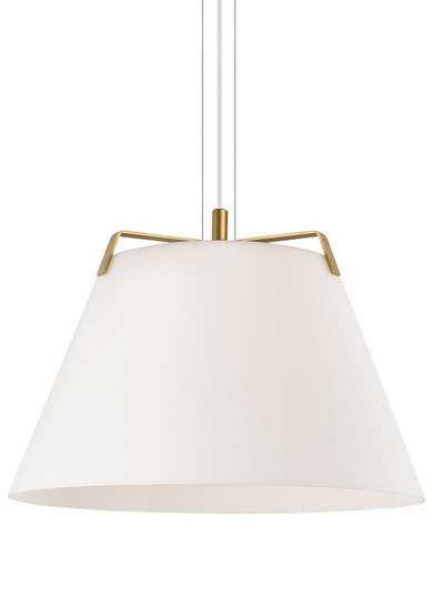 Devin One Light Pendant in Satin Gold/White (182|700TDDEVPWGW)