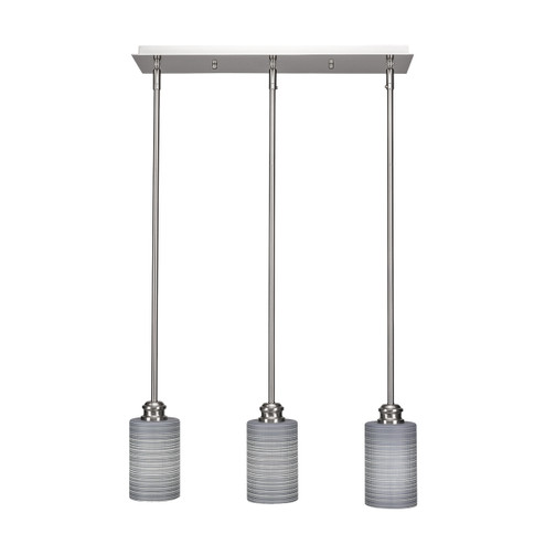 Edge Three Light Linear Pendalier in Brushed Nickel (200|1153-BN-4062)