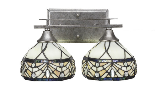 Uptowne Two Light Bath Bar in Aged Silver (200|132-AS-9485)
