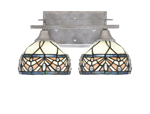 Uptowne Two Light Bath Bar in Aged Silver (200|132-AS-9485)