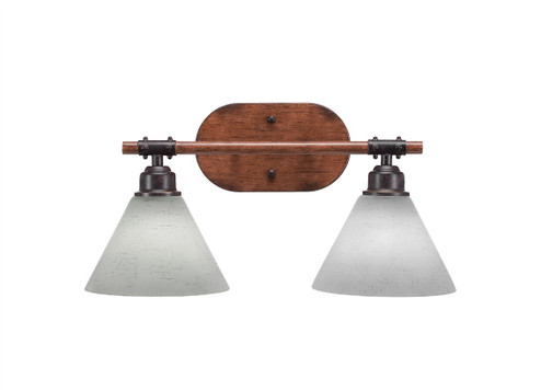 Blacksmith Two Light Bath Bar in Painted Wood-look Metal & Dark Granite (200|1752-312)