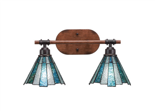 Blacksmith Two Light Bath Bar in Painted Wood-look Metal & Dark Granite (200|1752-9325)
