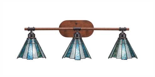 Blacksmith Three Light Bath Bar in Painted Wood-look Metal & Dark Granite (200|1753-9325)