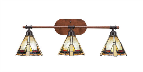 Blacksmith Three Light Bath Bar in Painted Wood-look Metal & Dark Granite (200|1753-9345)