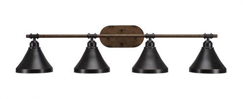 Blacksmith Four Light Bath Bar in Painted Wood-look Metal & Dark Granite (200|1754-410-DG)