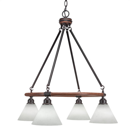 Blacksmith Four Light Chandelier in Painted Wood-look Metal & Dark Granite (200|1764-312)
