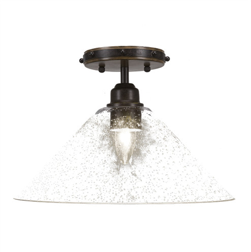 Blacksmith One Light Semi-Flush Mount in Painted Wood-Look & Dark Granite (200|1767-306)