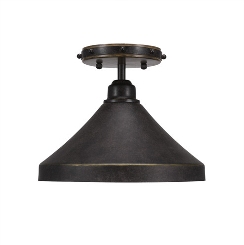 Blacksmith One Light Semi-Flush Mount in Painted Wood-look Metal & Dark Granite (200|1767-418-DG)
