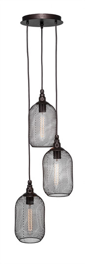 Plexus Three Light Cluster Pendalier in Bronze (200|1816-BRZ-1804-AT9S)