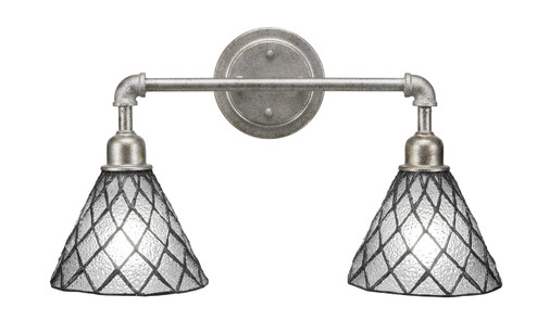 Vintage Two Light Bath Bar in Aged Silver (200|182-AS-9185)