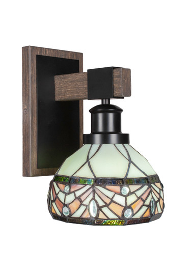 Tacoma One Light Wall Sconce in Matte Black & Painted Distressed Wood-look (200|1841-MBDW-9485)