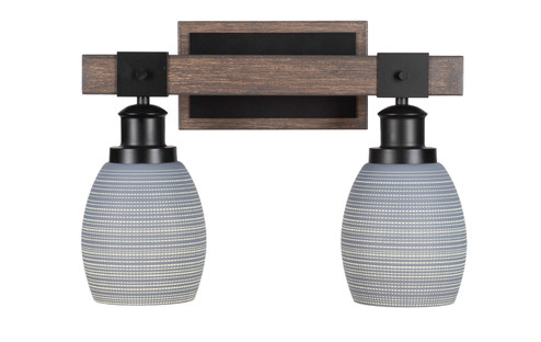 Tacoma Two Light Bathroom Lighting in Matte Black & Painted Distressed Wood-look (200|1842-MBDW-4022)