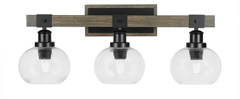 Tacoma Three Light Bath Bar in Matte Black & Painted Distressed Wood-look Metal (200|1843-MBDW-202)