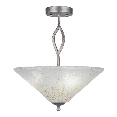 Revo Three Light Semi-Flush Mount in Aged Silver (200|242-AS-714)