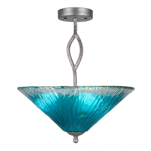 Revo Three Light Semi-Flush Mount in Aged Silver (200|242-AS-715)