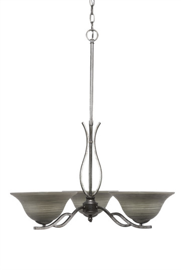 Revo Three Light Chandelier in Aged Silver (200|243-AS-603)