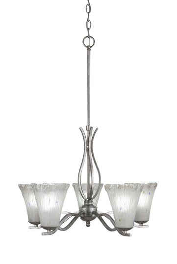Revo Five Light Chandelier in Aged Silver (200|245-AS-721)
