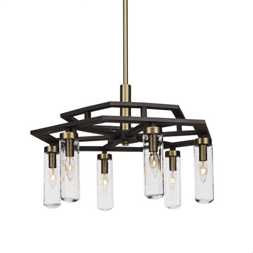 Salinda Six Light Chandelier in Espresso & Brass (200|2506-ESBR-600)