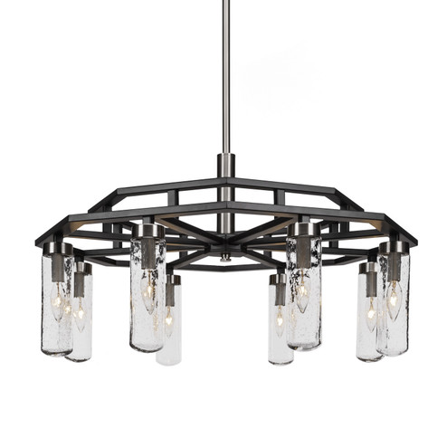 Salinda Eight Light Chandelier in Matte Black & Brushed Nickel (200|2508-MBBN-600)