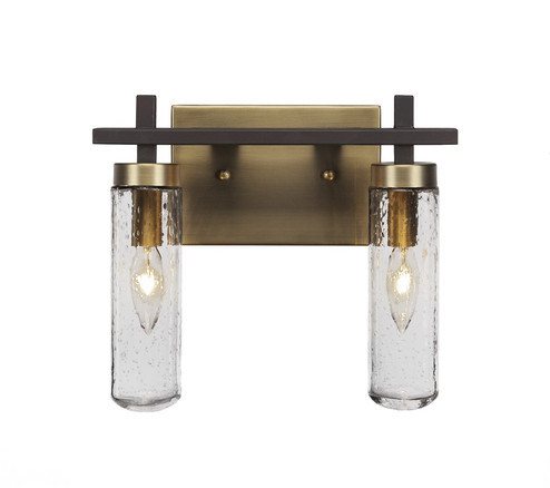 Salinda Two Light Bathroom Lighting in Espresso & Brass (200|2512-ESBR-600)