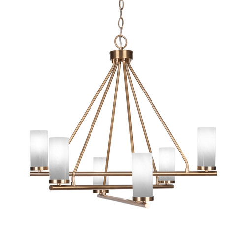 Trinity Six Light Chandelier in New Age Brass (200|2806-NAB-811B)